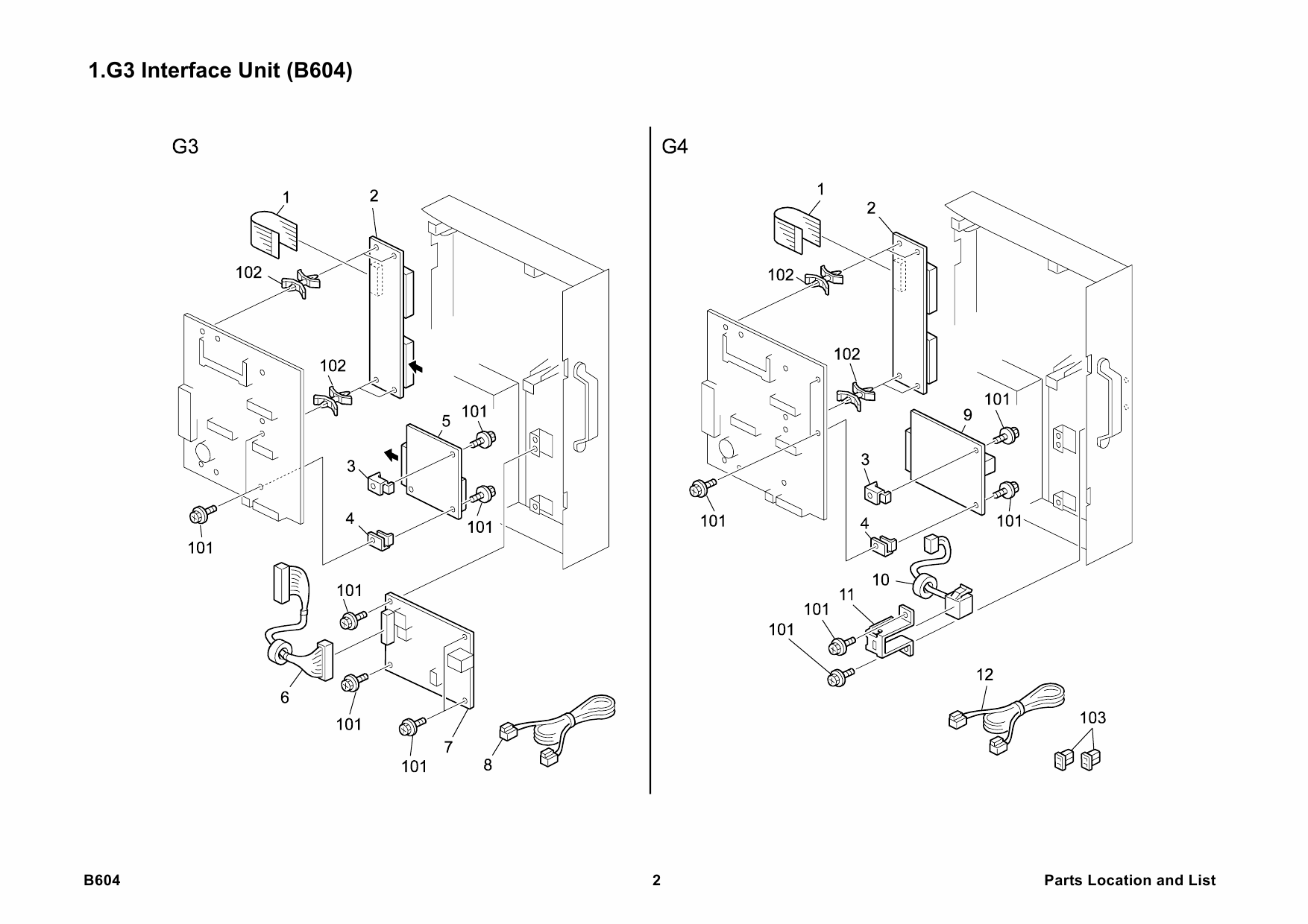 RICOH Options B604 G3-INTERFACE-UNIT-TYPE-2238 Parts Catalog PDF download-2